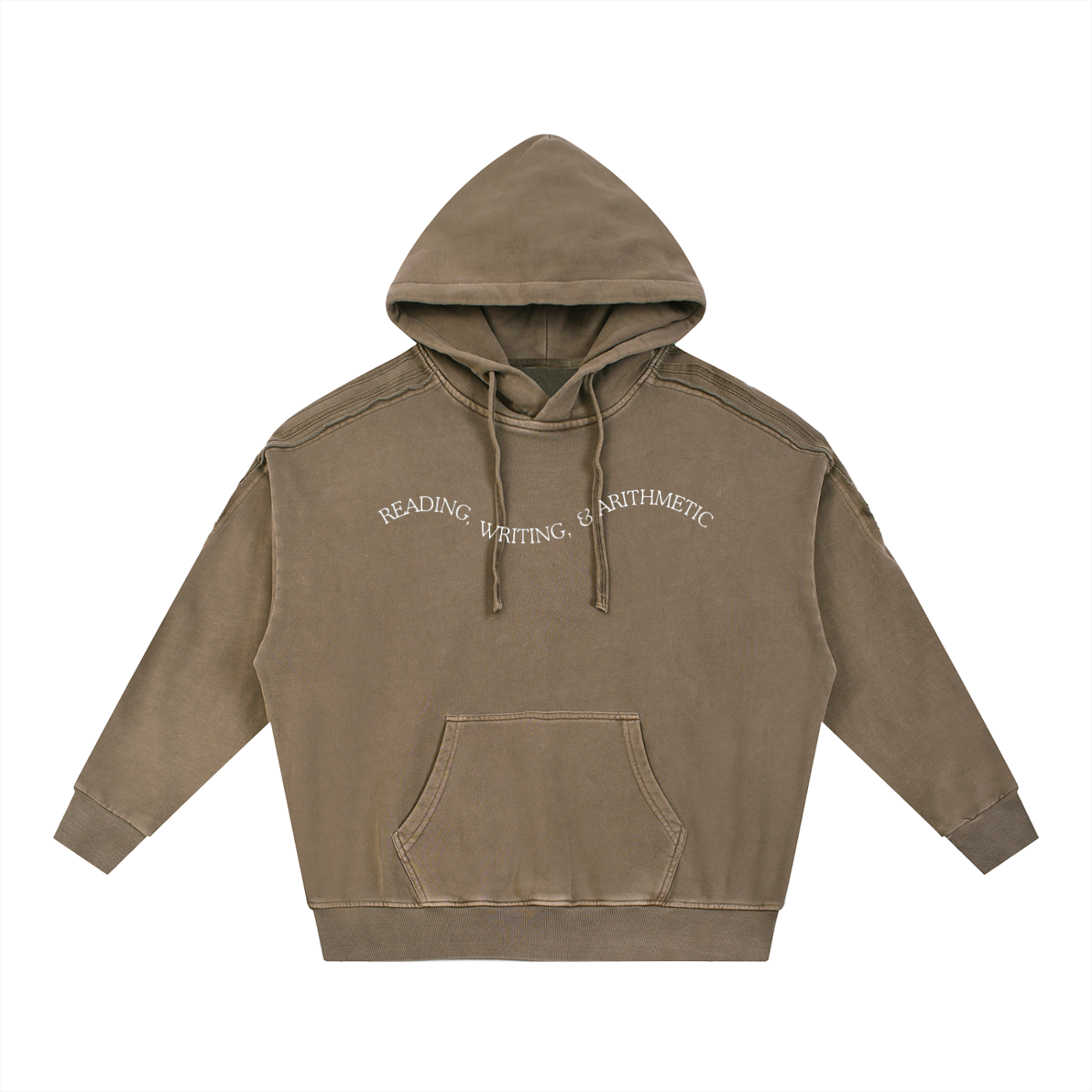 Snow Washed Tape Raw Edge Hoodie