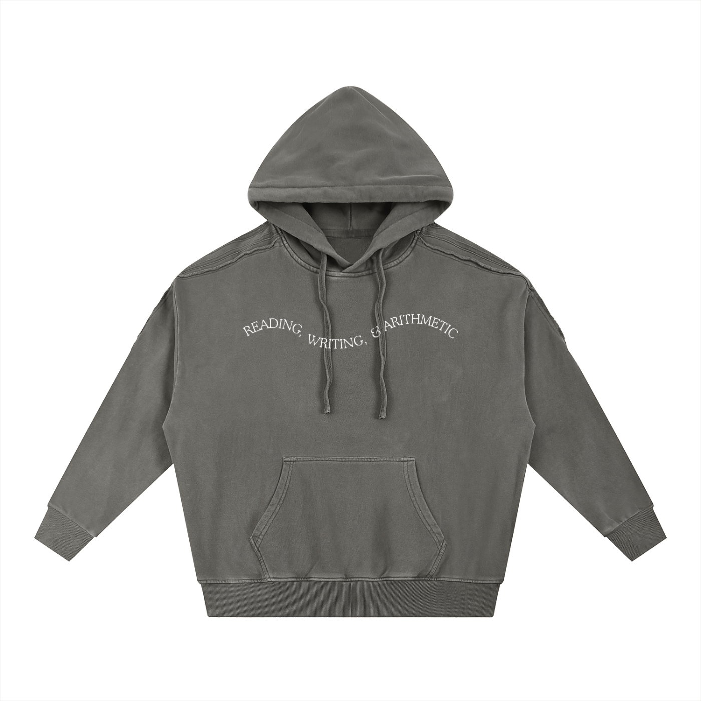 Snow Washed Tape Raw Edge Hoodie