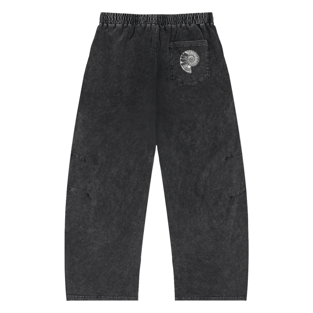 Snow Wash Drawstring Cotton Pants