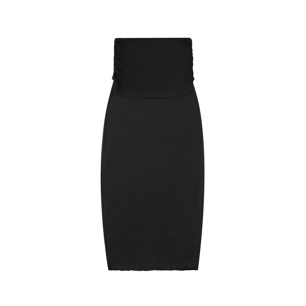 Dyed Washed Straight Hip-Hugging Slim Maxi Skirt